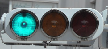 北区北１４条西４丁目の横型信号機