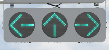 青森市細越繁の矢印信号機