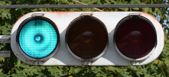 帯広市西２条南４丁目の横型信号機