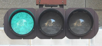 盛岡市内丸の横型信号機