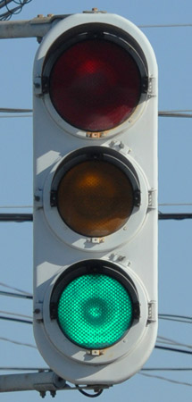 栃木市今泉町の縦型信号機
